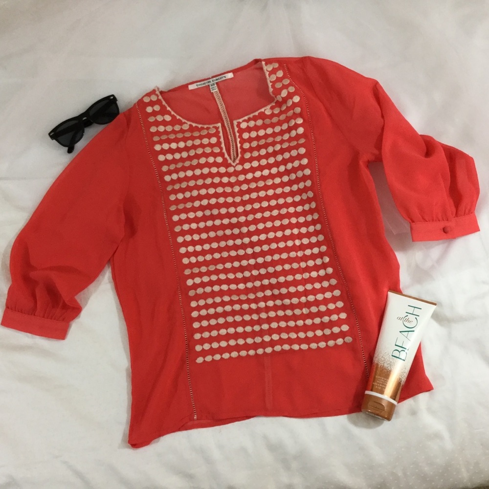 Sheer Embroidered Blouse